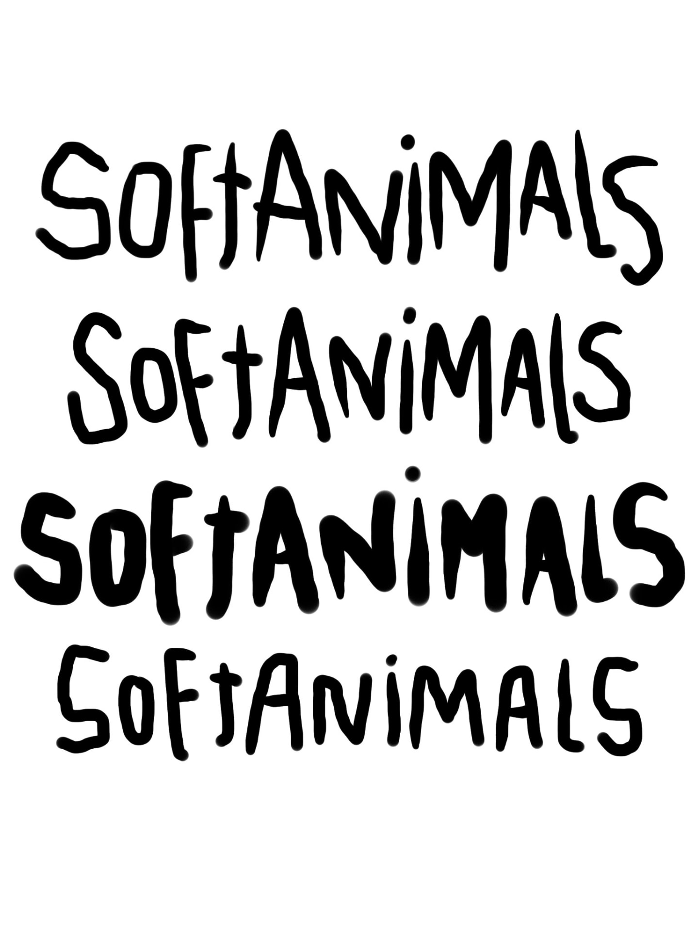 Handwritten wordmark studies used as demo cover artwork